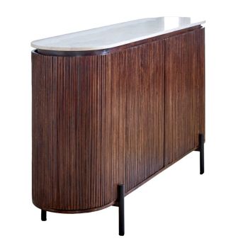 Opal Sideboard with Marble Top & Metal Legs - L40 x W160 x H90 cm