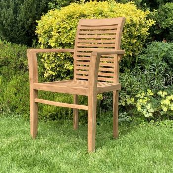 Stacking Scroll Back Chair - Wood - L50 x W50 x H96 cm