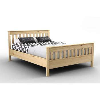 Double Size Bed - Wood - L197 x W146 x H96 cm - Pine