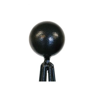 Large Ball Top - Decorative Top for Garden Plant Support - Solid Steel - Black