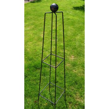 Classic 4Ft Obelisk - Garden Plant Support - Solid Steel - L33 x W33 x H121.9 cm - Black