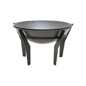 Outdoor Kendal Firebowl on Stand - Metal - L77 x W77 x H45.5 cm - Black