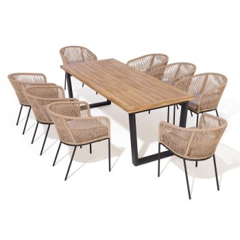 2.1m Oslo Eight Seater Wooden Dining Set