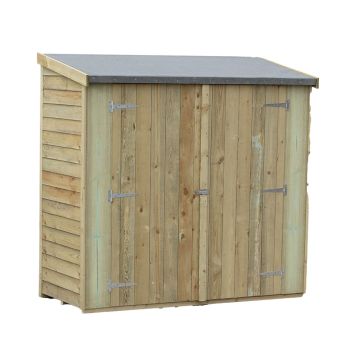 Overlap 6 x 3 Feet Pressure Treated Pent Shed Double Door