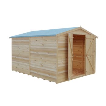 12 x 8 Feet Overlap Dip Treated Apex Shed Double Door No windows