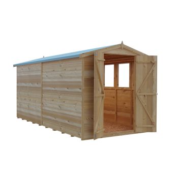12 x 6 Feet Overlap Double Door W Garden Shed - Dip Treated