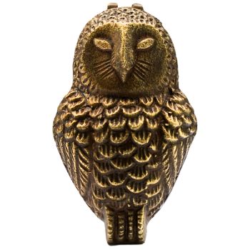 Cast Iron Owl Door Knocker - Iron - L6 x W9.5 x H16 cm - Antique Brass