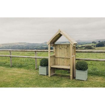 Poppy Arbour - Timber - L61 x W120 x H205 cm - Garden Furniture - Set of Waterproof Cushions Included