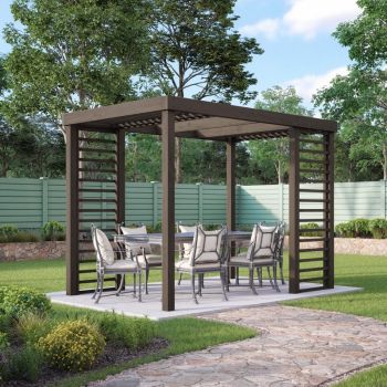 Panel Pergola - Wood - L240 x W240 cm - Rustic Brown