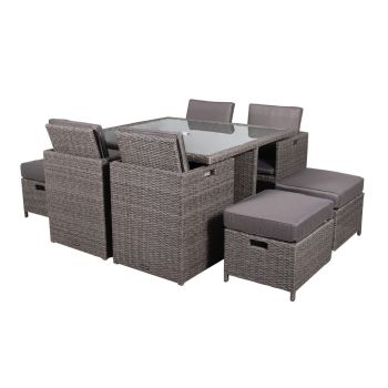 Paris 8 Seater Cube Set with Cushions - H75 x W125 x L125 cm