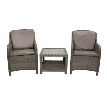 Paris 2 Seater Imperial Companion Set - Aluminium/Rattan Weave