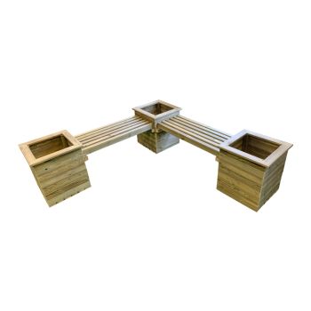 Corner Planter Bench - Timber - L194 x W194 x H55 cm - Minimal Assembly Required