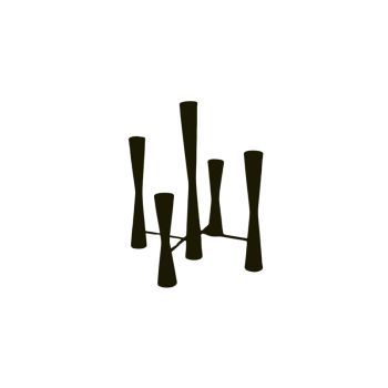 Parker 5 Piece Candle Centerpiece - Mild Steel - L27 x W27 x H42 cm - Black