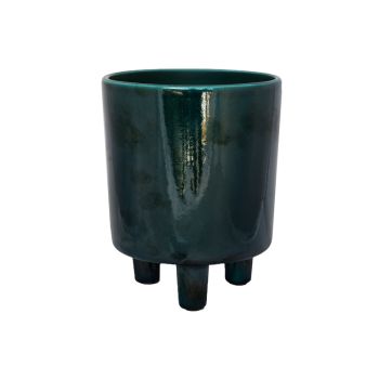 Pisa Planter - Ceramic - L20 x W20 x H24 cm - Emerald