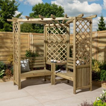 Pemberley Corner Arbour - Timber - L188 x W188 x H206 cm - Natural Finish