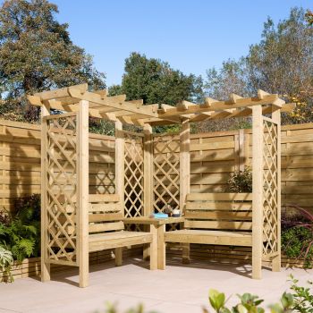Richmond Corner Arbour - Timber - L211 x W211 x H194 cm - Natural Finish