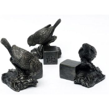 Blue Tit On Log Plant Pot Feet - Set of 3 - L7 x W6.5 x H8 cm