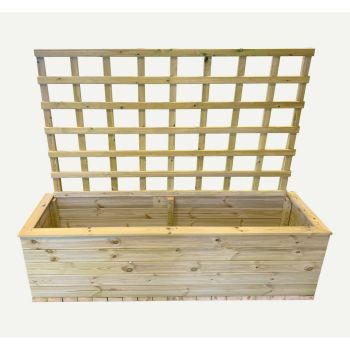 Multi Pack of 3 - Deluxe Extra Large Trough with Trellis - Timber - L58 x W183 x H52 cm - Partially Assembled
