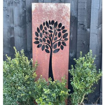 Tree Garden Screen Small Bare Metal/Ready to Rust - Steel - L124 x W35.5 x H116.4 cm