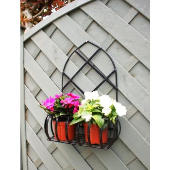 Gothic Wall Planter - Solid Steel - L19.1 x W35.6 x H53.3 cm - Black