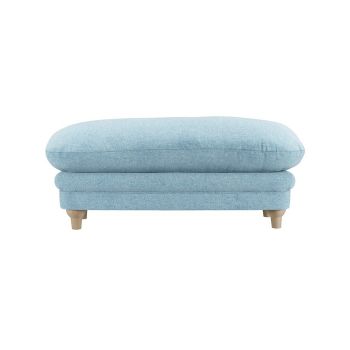 Plumpton Duck Egg Blue Weave Footstool - Chenille - L53.5 x W113.5 x H49.5 cm - Oak