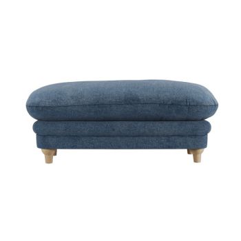Plumpton Footstool Weave - Chenille - L53.5 x W113.5 x H49.5 cm - Denim Blue/Oak