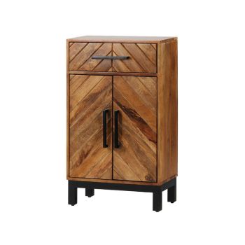 Parquet Tall Slim Sideboard - Mango Wood/Iron - L30 x W54 x H90 cm - PP Finish