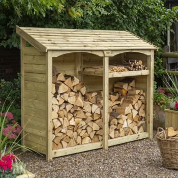 Premium Heritage Double Log Store - Timber - L71 x W207 x H170 cm