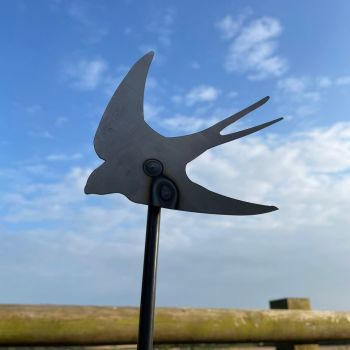 Swallow on 5 Feet Pole (Pack of 3) - Bare Metal/Ready to Rust - W13 x H165 cm