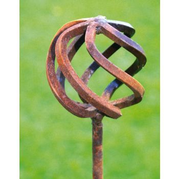Cage Ball Pin Large (70mm) Support 4Ft (Bare Metal/Natural Rust) (Pack of 3) - Steel - H120 cm