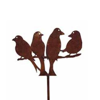 Love Doves 4Ft (Pack of 2) - Hand Made Traditional Forge, Plant Border Supports - Steel - W10 x H123 cm - Bare Metal/Ready to Rust