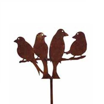 Love Doves 5Ft (Pack of 2) - Hand Made Traditional Forge, Plant Border Supports - Steel - W10 x H170 cm - Bare Metal/Ready to Rust