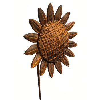 Sunflower 4Ft Plant Pin (Pack of 3) - Steel - W160 x H121.9 cm - Bare Metal/Ready to Rust