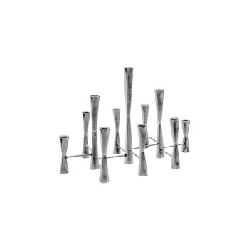 Parker 11 Piece Candle Centerpiece - Mild Steel - L27 x W51.5 x H42 cm - Silver