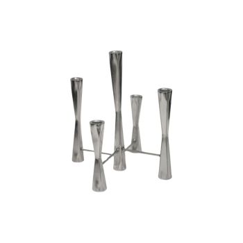 Parker 5 Piece Candle Centerpiece - Mild Steel - L27 x W27 x H42 cm - Silver