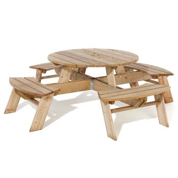 Round Picnic Table - L120 x W200 x H72 cm