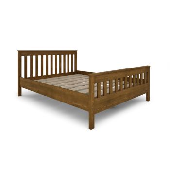 King Size Bed - Wood - L207 x W161 x H96 cm - Pine