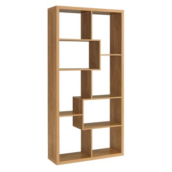 Quebec Shelving Unit - MDF - L29 x W89 x H180.4 cm - Oak