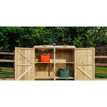 Chatburn 4 Recycle Box Store - Timber - L80.4 x W122.5 x H120 cm - Fits 4 x Recycle Boxes
