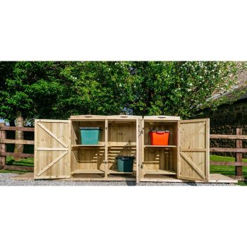 Chatburn 6 Recycle Box Store - Timber - L80.4 x W180.5 x H120 cm - Fits 6 x Recycle Boxes