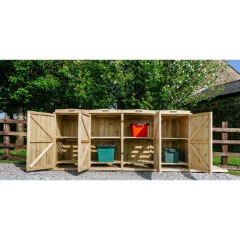 Chatburn 8 Recycle Box Store - Timber - L80.4 x W239 x H120 cm - Fits 8 x Recycle Boxes