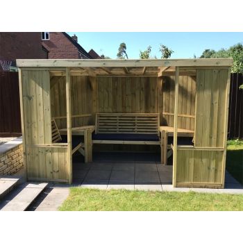 Buttercup Garden Room Shelter - Open Sided Summerhouse - Swedish Redwood - L210 x W335 x H205 cm - Assembly included