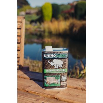 Rhino Valley Garden Furniture Timber Care 1L Tin - L7 x W11 x H20 cm - Brown