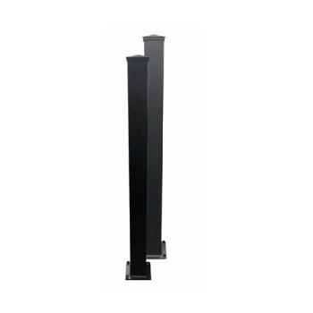 3000mm Aluminium Flanged Post - L10 x W10 x H0.35 cm - Black