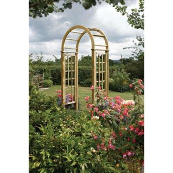 Round Top Wooden Arch - L65 x W124 x H250 cm