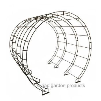 Round Arch Tunnel Bars (Set of 14) Steel - L228.6 x W238.8 x H66 cm - Bare Metal/Ready to Rust