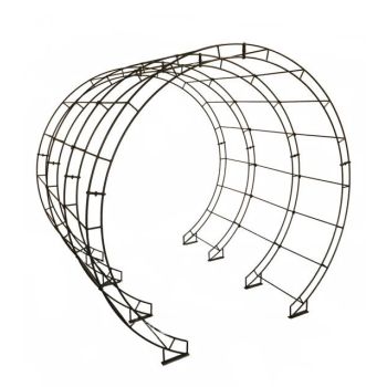 Round Arch Tunnel Bars (Joiner Bars to Create Tunnel - Set of 14) - Steel - Black
