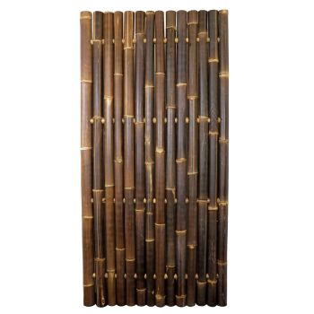 Whole Pole Fence Panel (Pack of 4) - Bamboo - L8 x W100 x H200 cm - Java Black