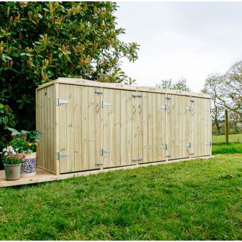 Shireburn 1 Wheelie Bin/8 Recycle Box Store - L80.4 x W308.5 x H120 cm - Fits 1x 180L or 1x 240L Wheelie Bins & 8x Recycle Boxes