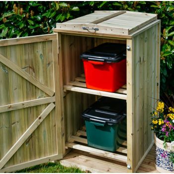 Shireburn 2 Recycle Box Store - Timber - L80.4 x W63 x H120 cm - Fits 2 x Recycle Boxes